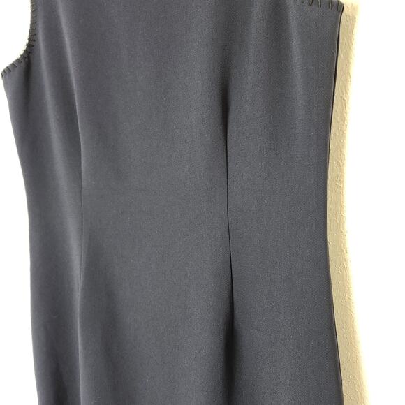 Theory Women's Sleeveless Lined Sheath Dress Navy Edge Trim Size 6 Knee Length - Picture 4 of 15